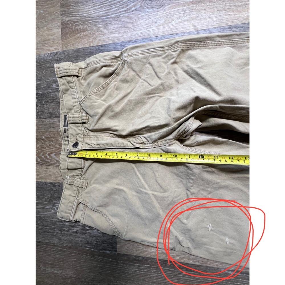 Carhartt Relaxed Fit Pants Mens 32x34 Tan Canvas Rugged Workwear Utility - Picture 4 of 8
